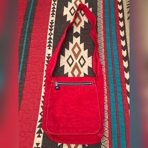 Women’s Red Kipling Crossbody Nylon Bag